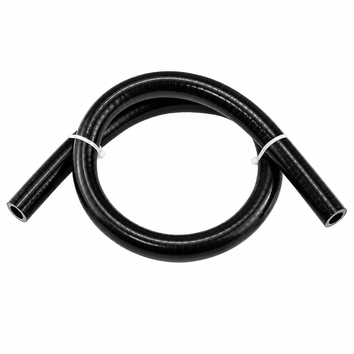 Ucreative silicone hose front view showing length and fittings, durable and clear