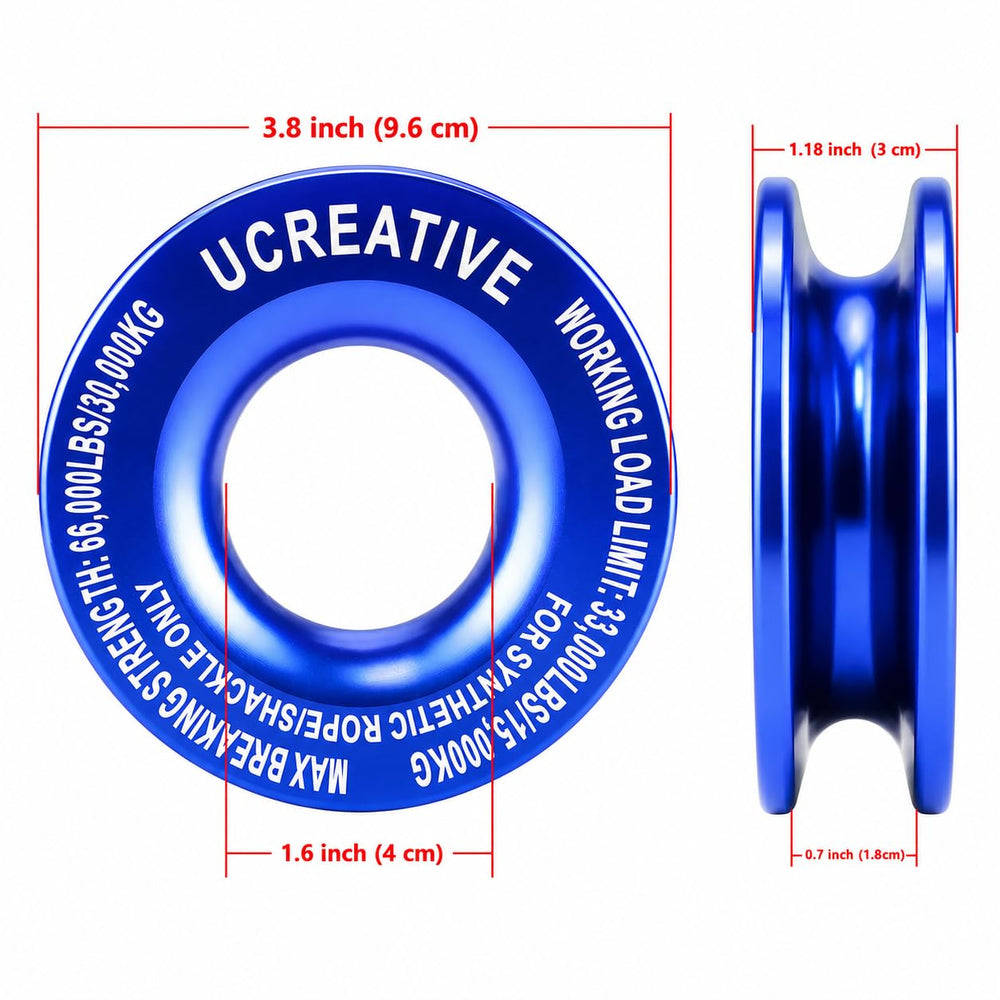 Ucreative soft shackle in use on winch attachment demonstrating safer handling benefits
