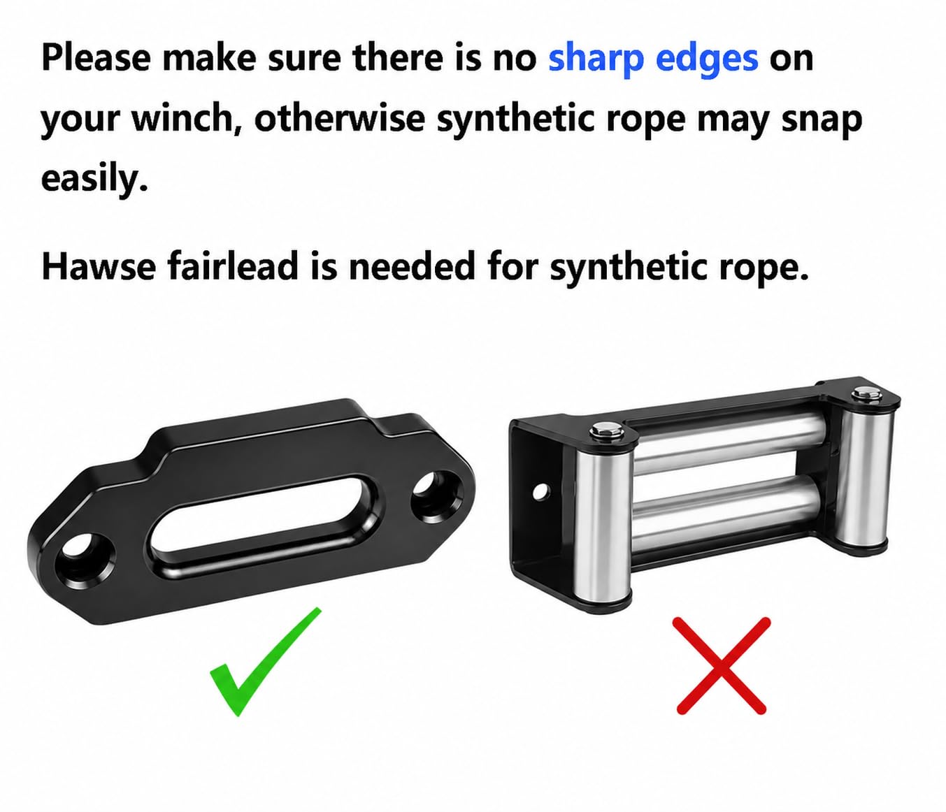 Ucreative rope routed through aluminum hawse fairlead showing correct installation safety