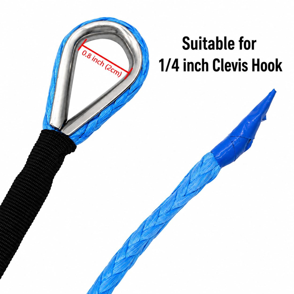 Ucreative synthetic rope spooled on a winch demonstrating lightweight handling advantage