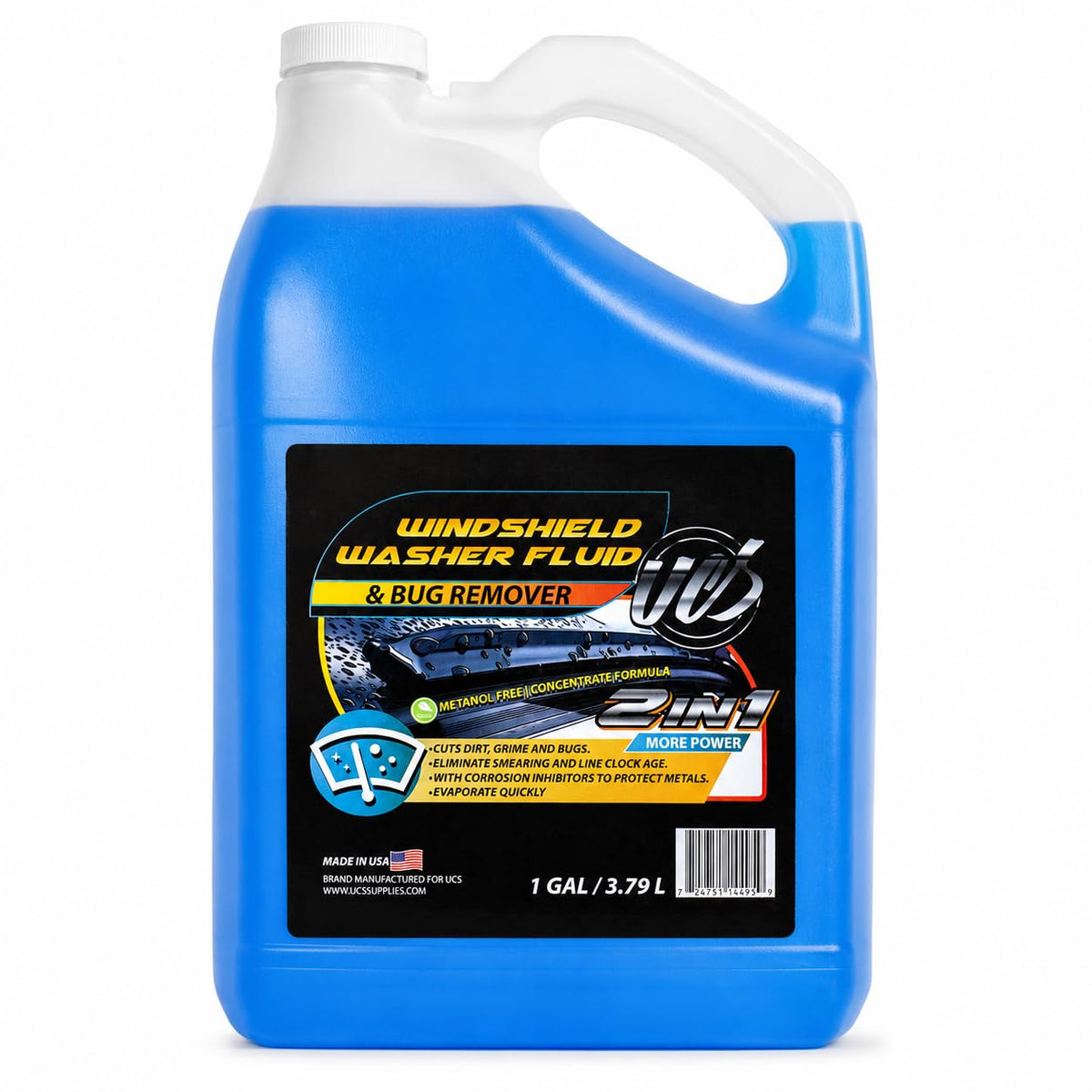 UCS front label on 1-gallon jug showing ready-to-use cleaner benefit