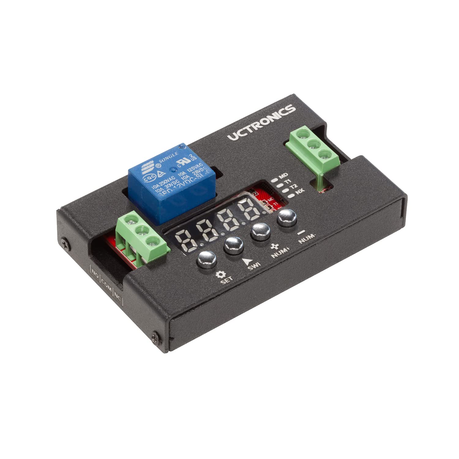UCTRONICS front panel showing display and buttons for quick programming benefits
