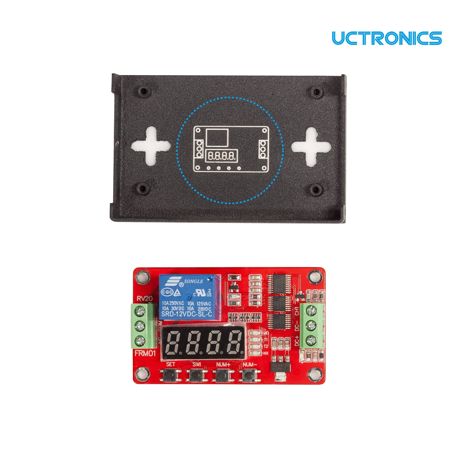 UCTRONICS relay module next to a ruler for scale to plan installation sizes