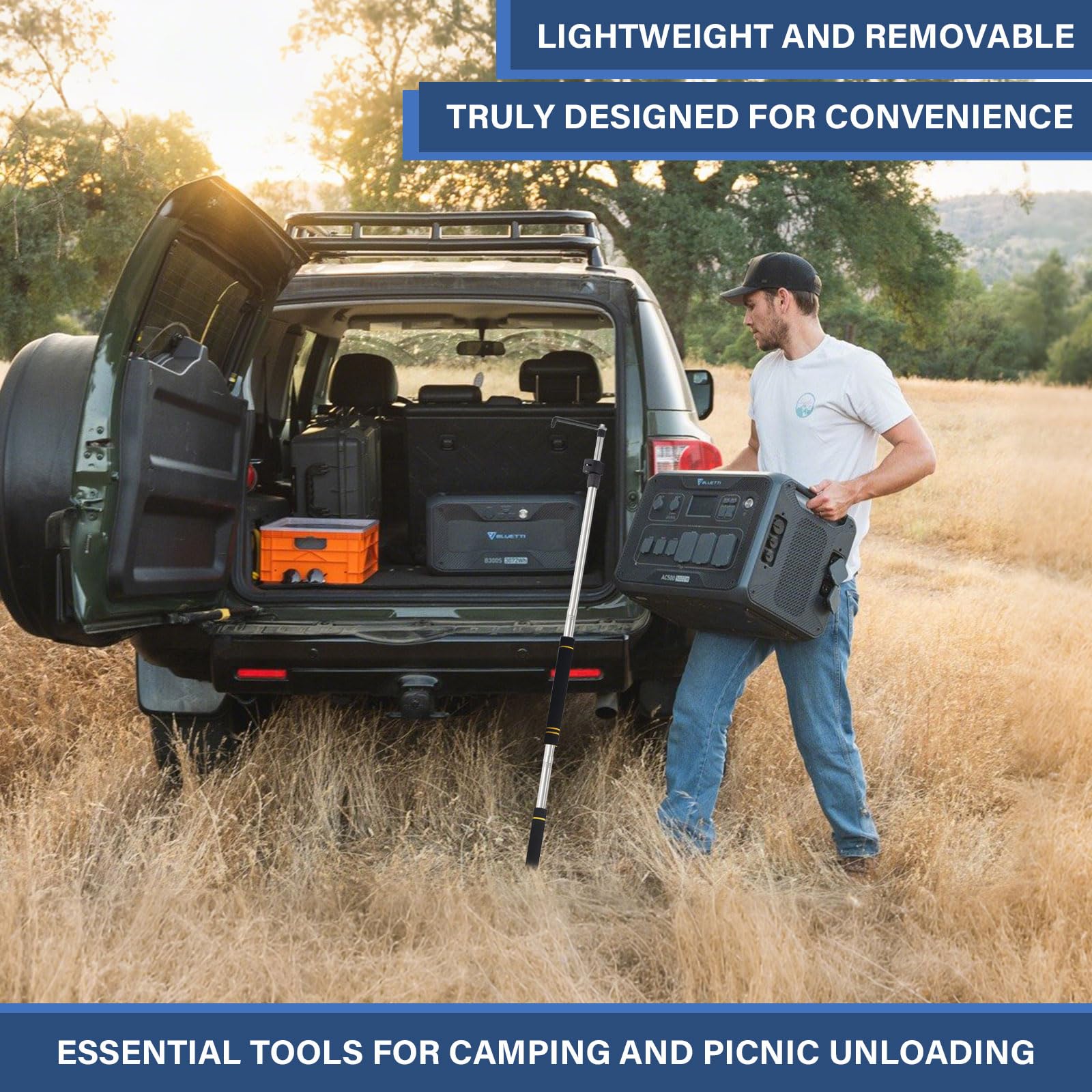 UEGHNS roadside use with van demonstrating quick retrieval during trips