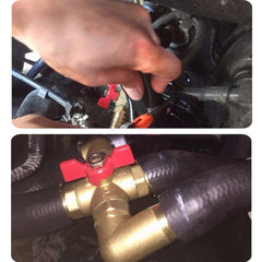 Uenede valve beside ruler showing 3/4 inch scale for correct hose sizing and easy selection
