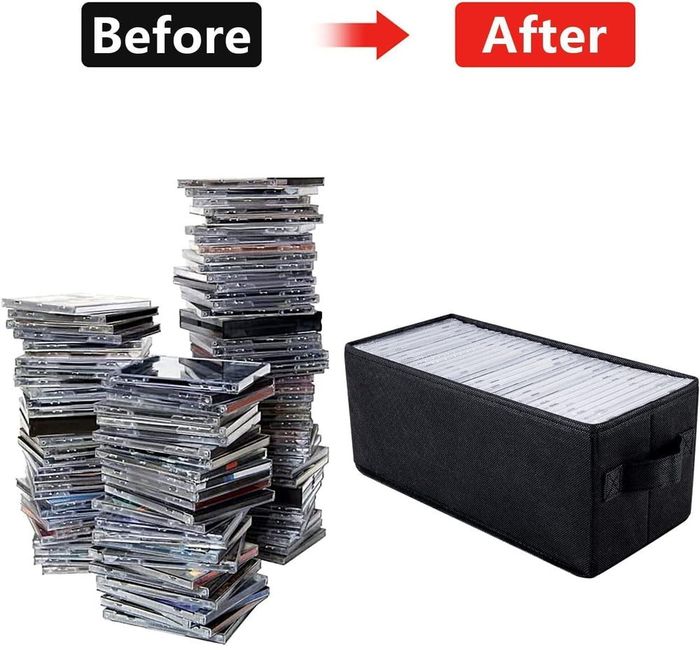 UENTIP open box with CDs inside demonstrating organized disc storage