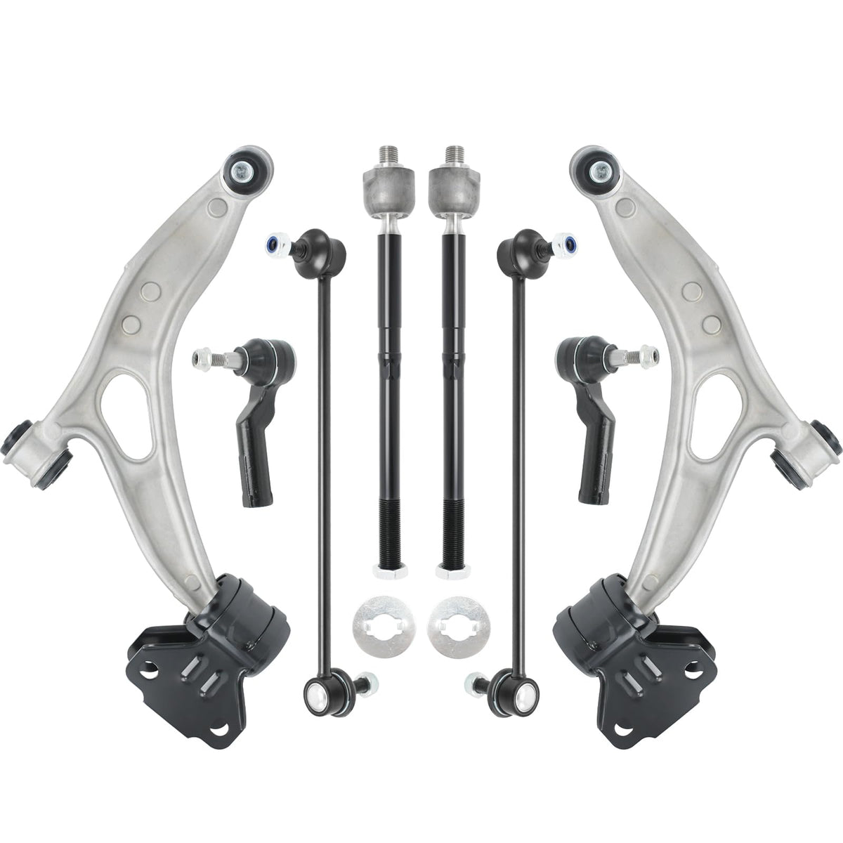 UGFC front lower control arm kit packaging showing complete contents and fitment