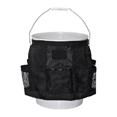 UHANBUT front view on a 5-gallon bucket showing organized bottles and tools for fast access