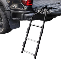 UIABOPZ front view of tailgate ladder showing sturdy frame and step advantage