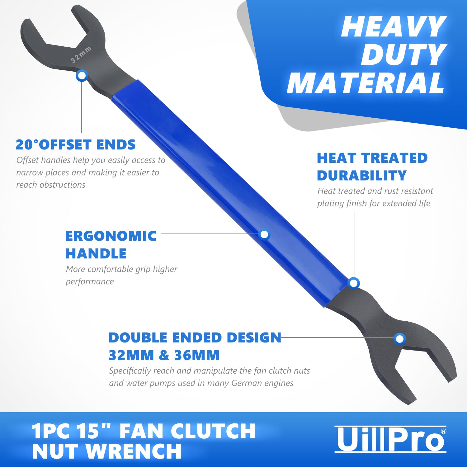 UillPro 36mm wrench close-up with rubber grip for improved comfort