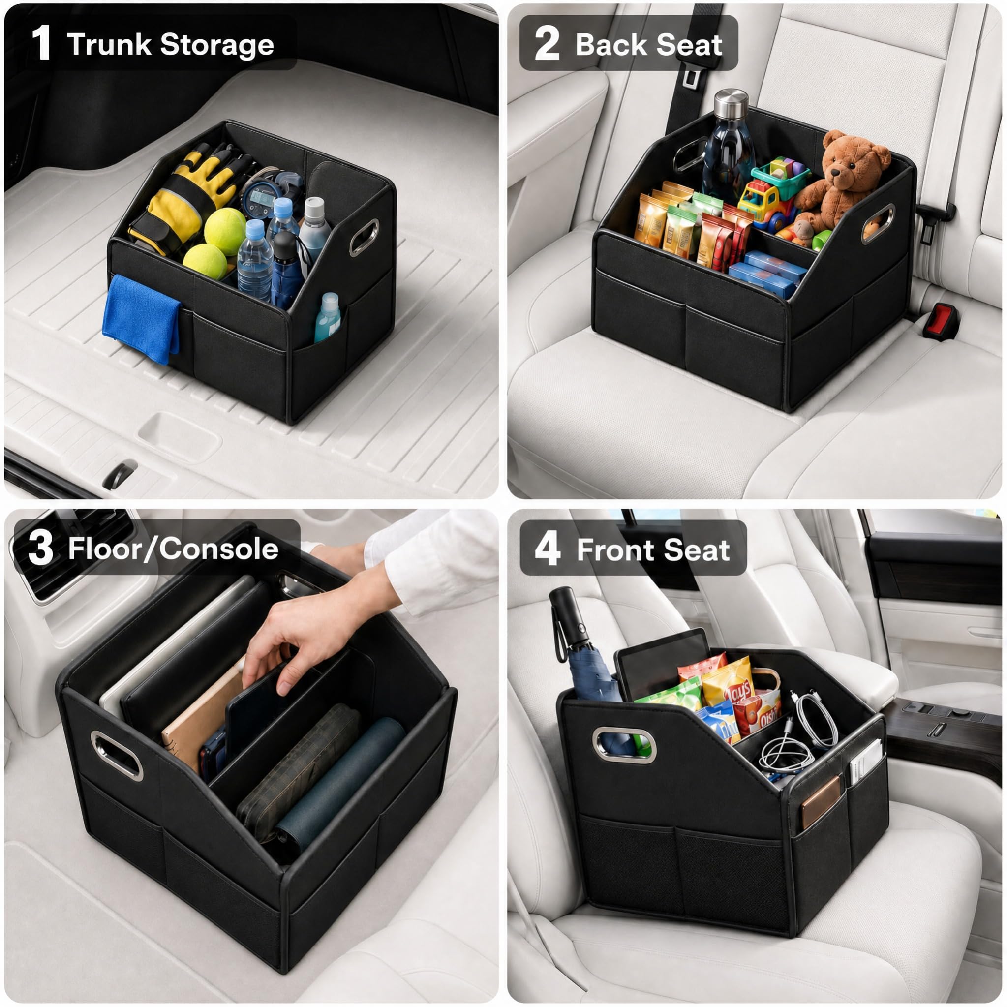 ULPOCMU placed in car trunk keeping groceries and tools neatly contained