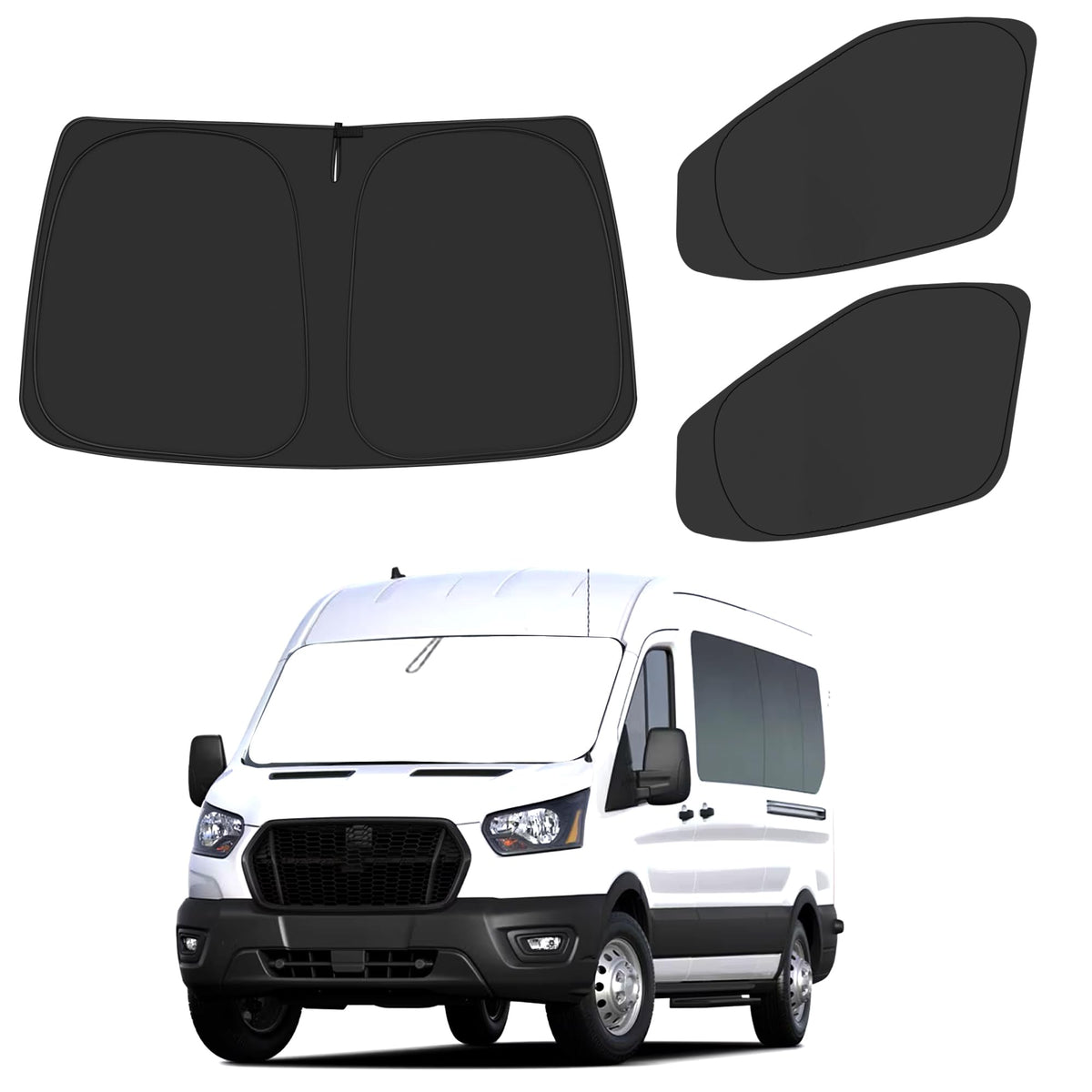 ULROLIT front windshield shade displayed flat, keeping cabin cool
