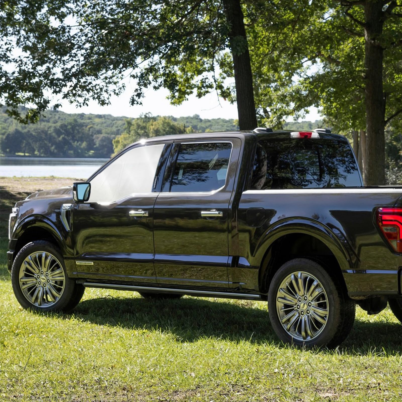 ULROLIT lifestyle image with truck parked shaded showing cooler cabin benefit