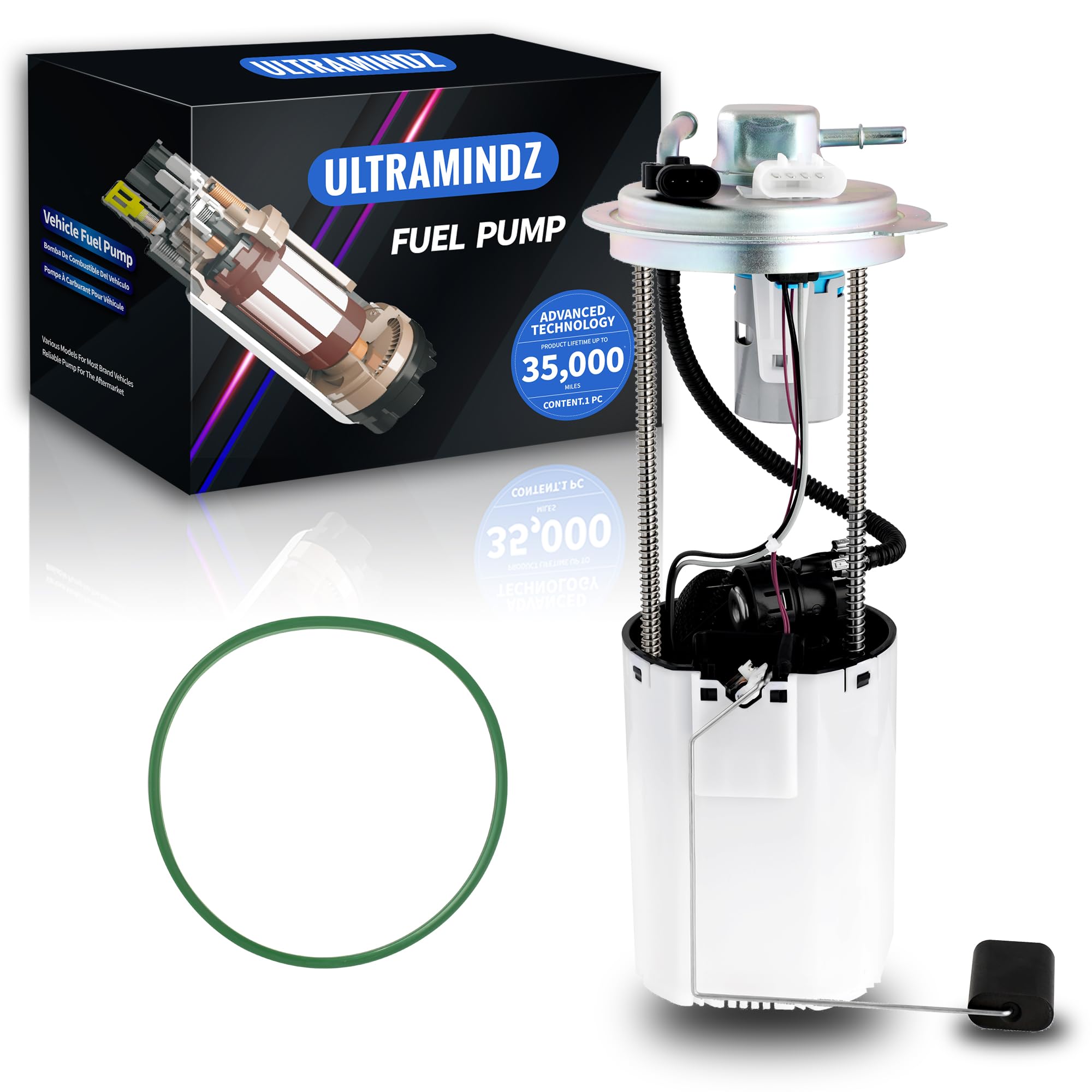 ultramindz front view of fuel pump assembly showing full-ready module and easy fit