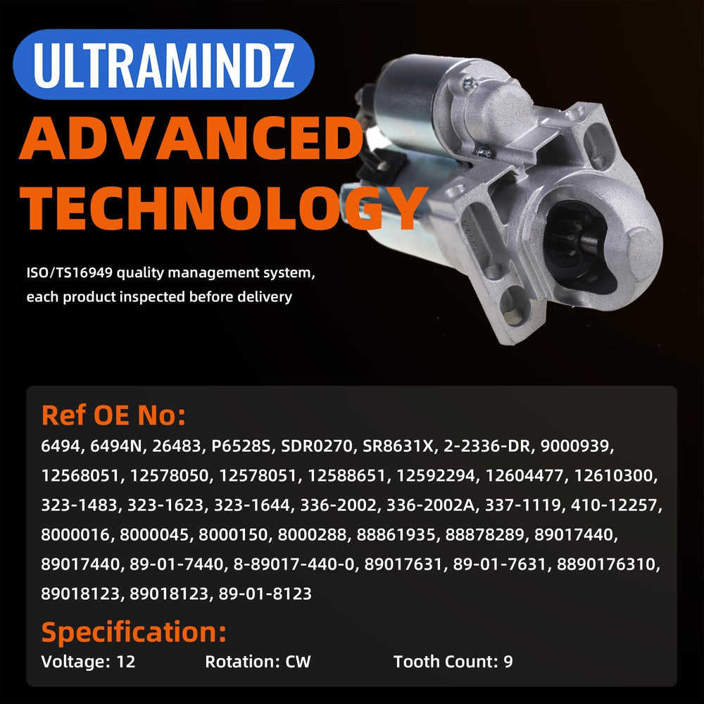 ultramindz starter mounting flange detail showing bolt holes for direct-fit