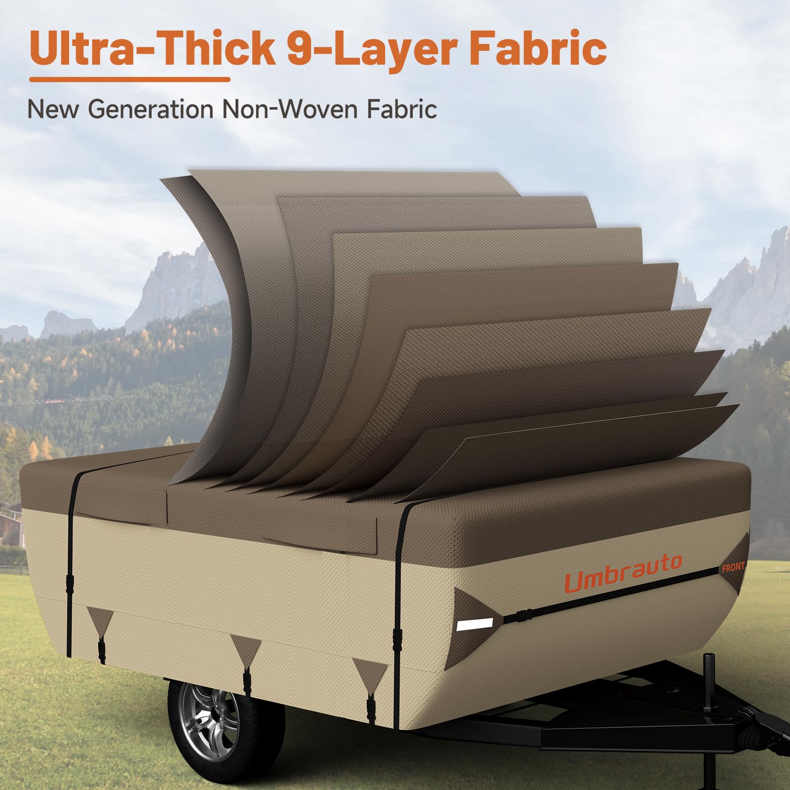 Umbrauto close-up of 9-layer top texture highlighting tear resistance