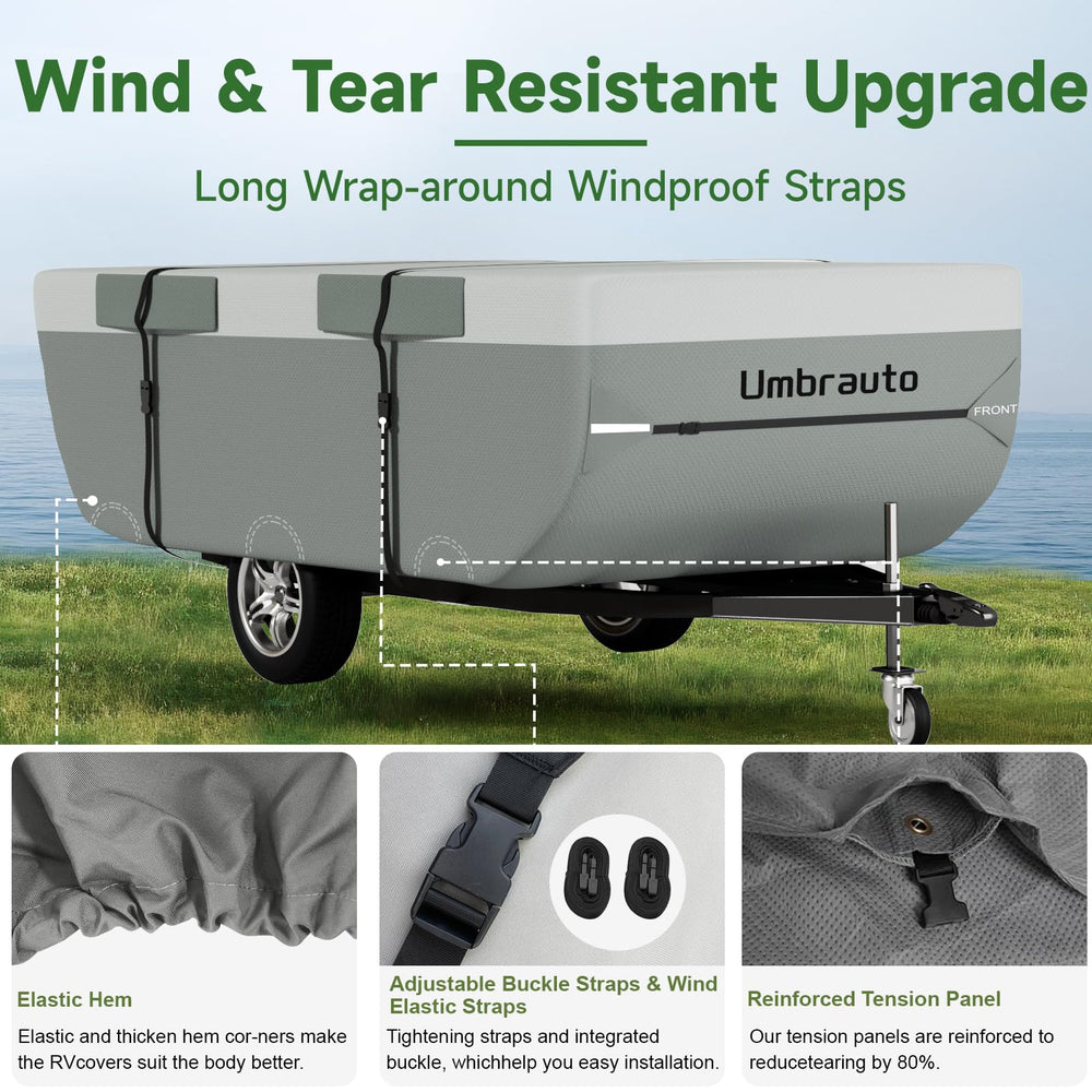 Umbrauto lifestyle scene with covered trailer illustrating outdoor protection