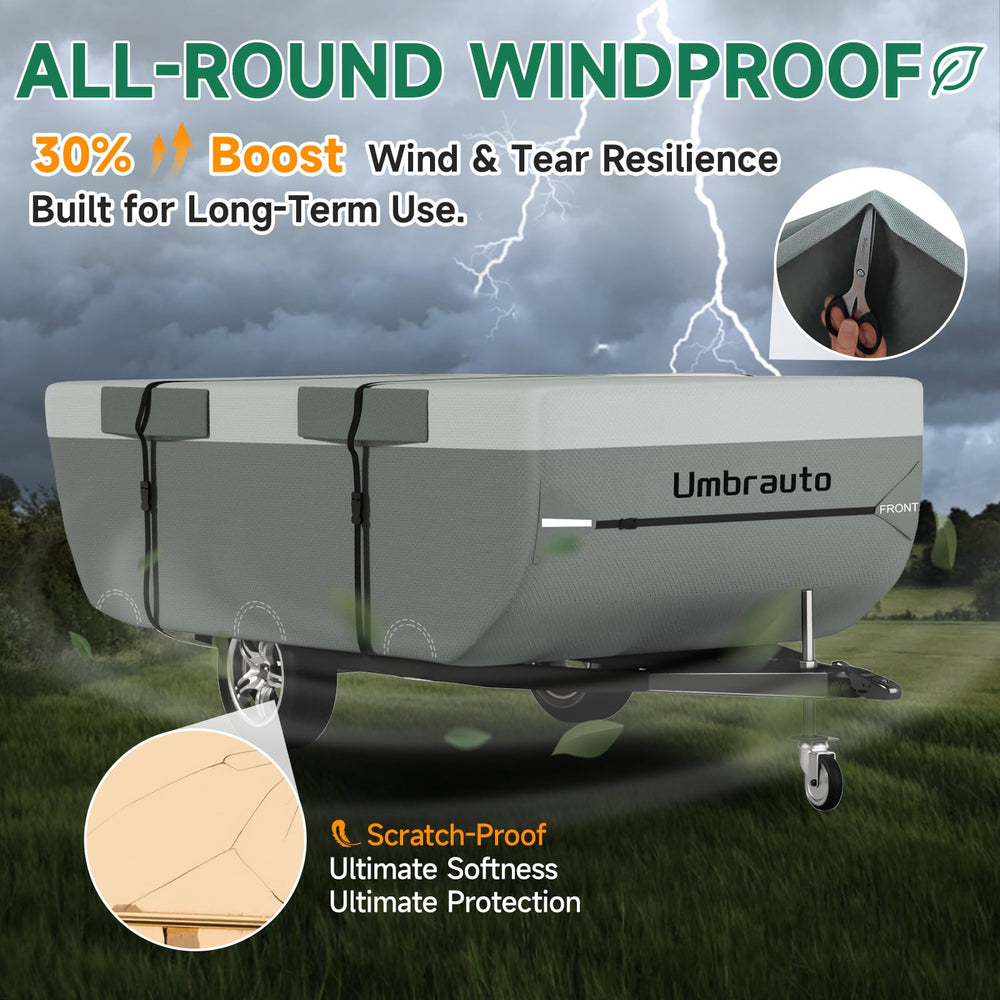 Umbrauto reinforced buckle and strap securing cover against wind