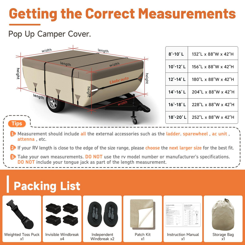 Umbrauto storage bag with folded cover for compact transport