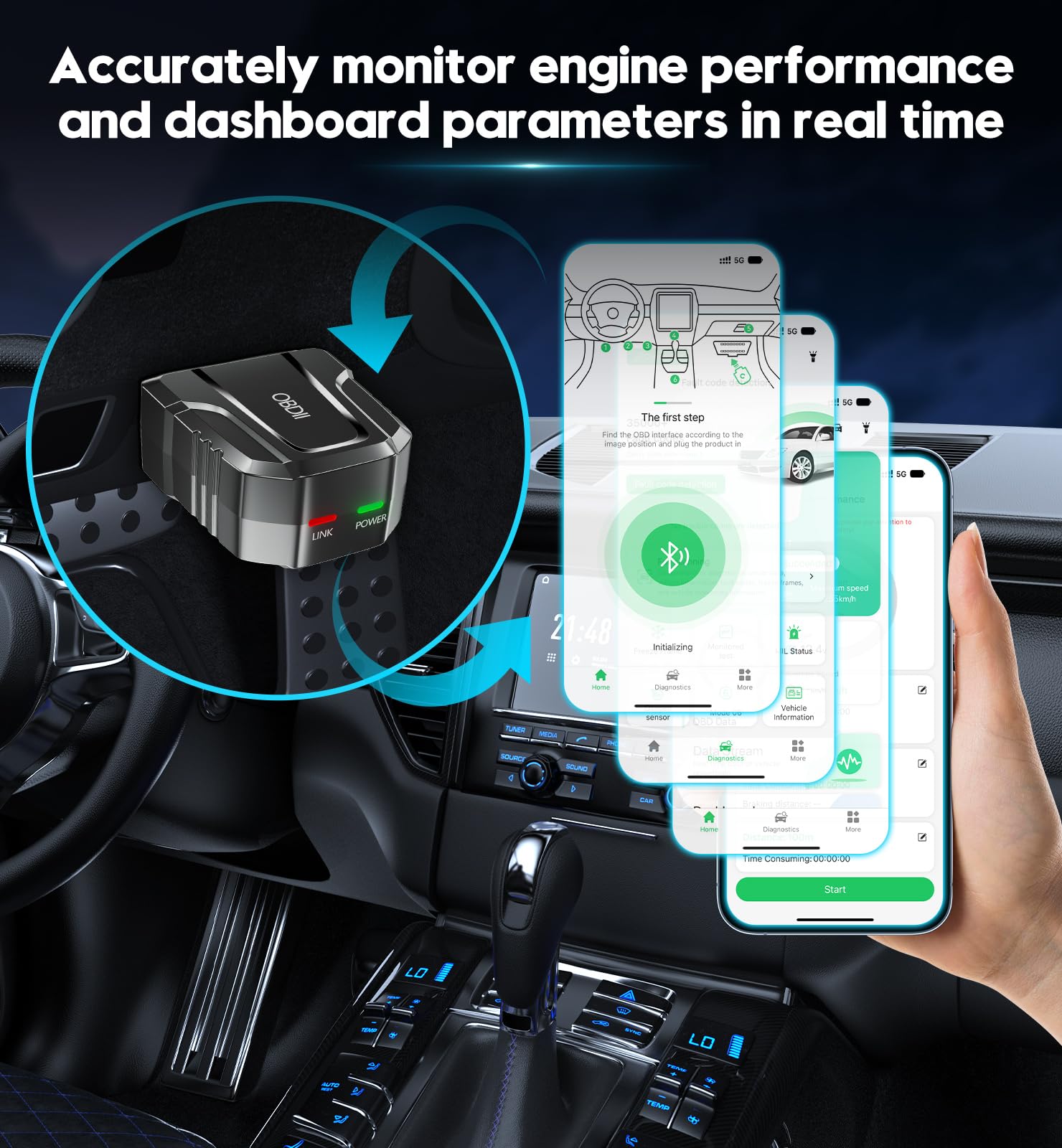 UMEIJA V011 beside car key showing compact size for convenient storage benefit
