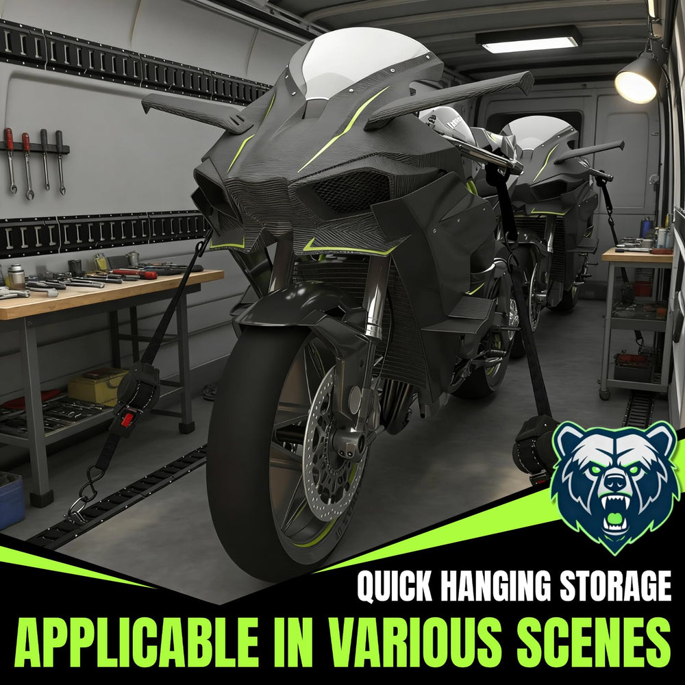 UMIRO E-track with D-ring and strap attached demonstrating quick, strong tie-down capability