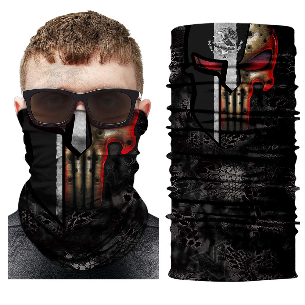 unbrand tube in use on motorcycle rider demonstrating wind and dust protection benefit