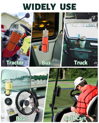 UNIGT mounted on tractor illustrating stable beverage placement