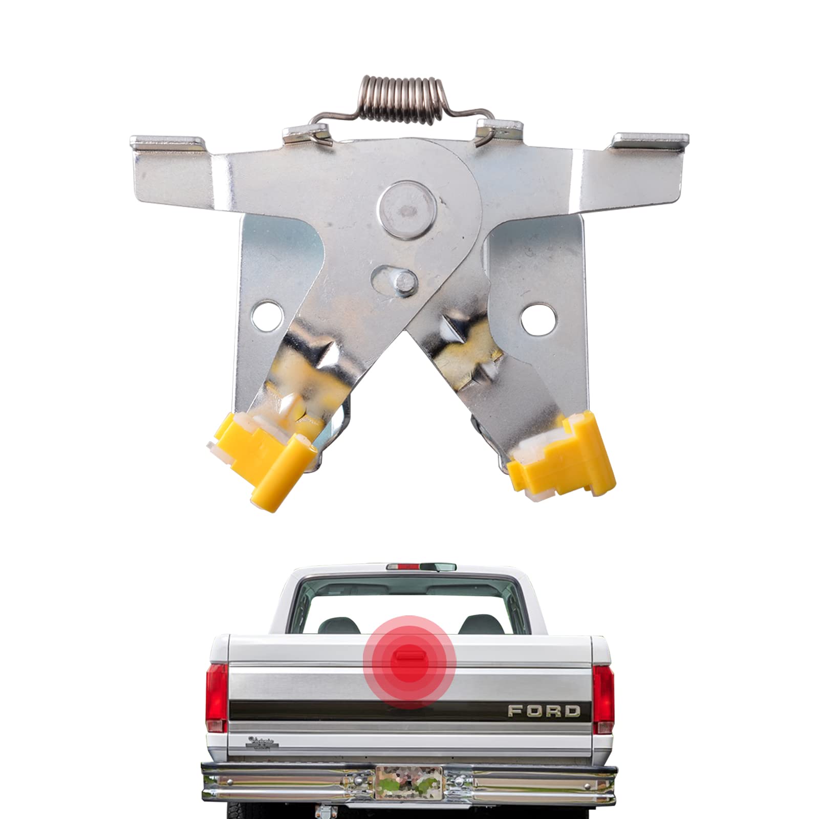 unikpas front view of tailgate latch showing solid construction and fit