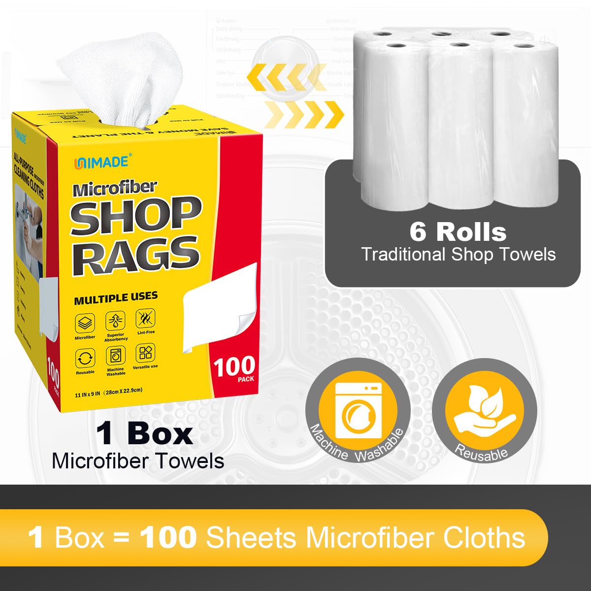 UNIMADE close-up microfiber weave highlighting scratch-free finish