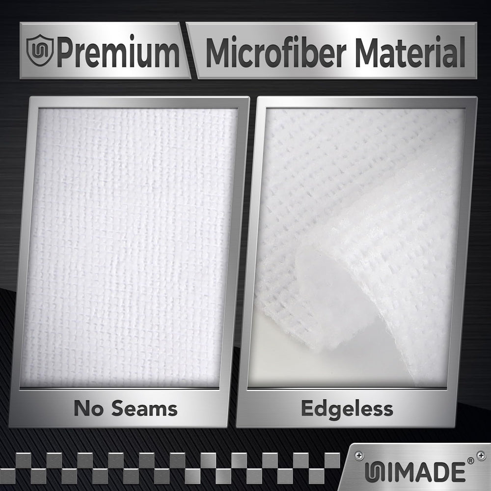 UNIMADE microfiber texture close-up highlighting soft lint-free fibers
