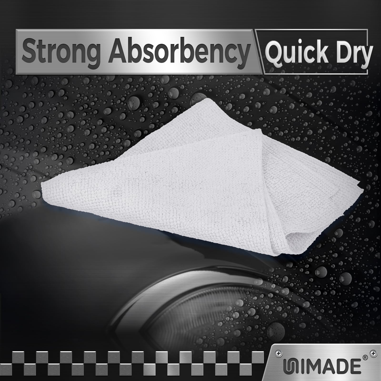 UNIMADE wiping oil stains from engine showing strong grease removal