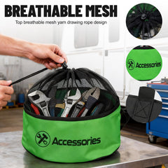Uningmng straps secured on hooks demonstrating easy hanging and tangle-free access