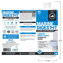 Unique Marine Digest-It back label with instructions for proper dosing benefit