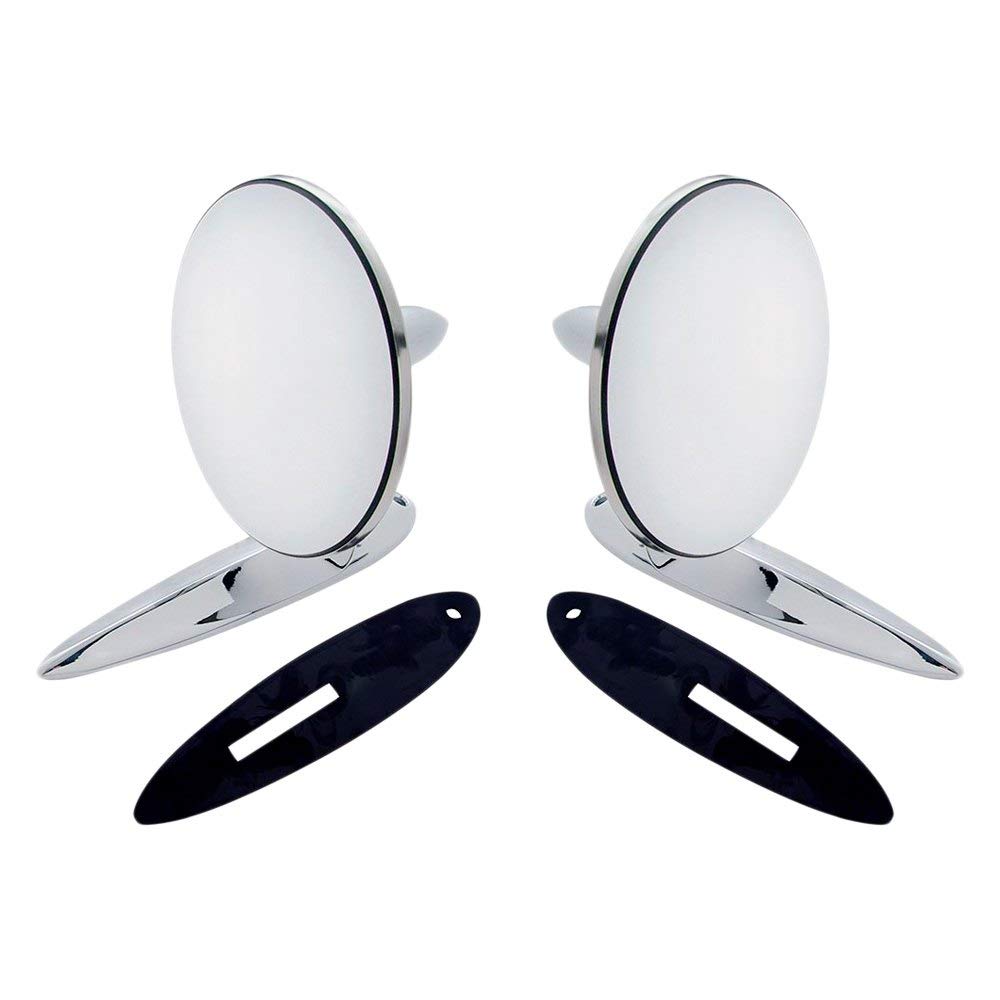 United Pacific front view of mirrors mounted, clear finish and improved visibility