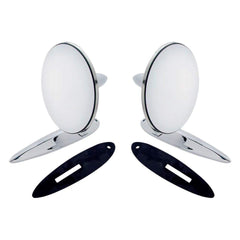 United Pacific front view of mirrors mounted, clear finish and improved visibility