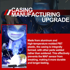 UNITHUB MAF side profile highlighting durable housing for engine heat resistance