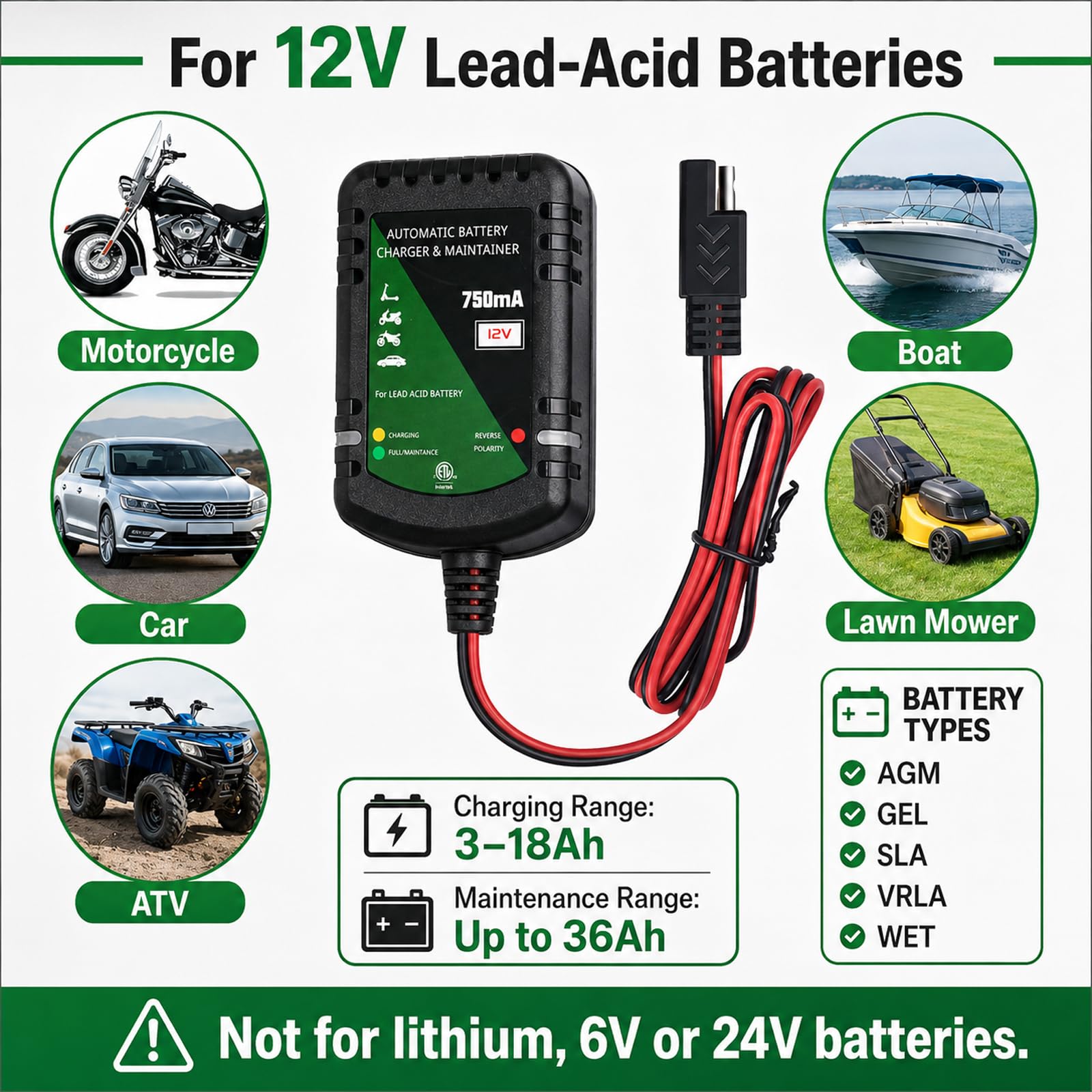 Unocho ring terminal attachment connected to battery terminal, secure long-term maintenance