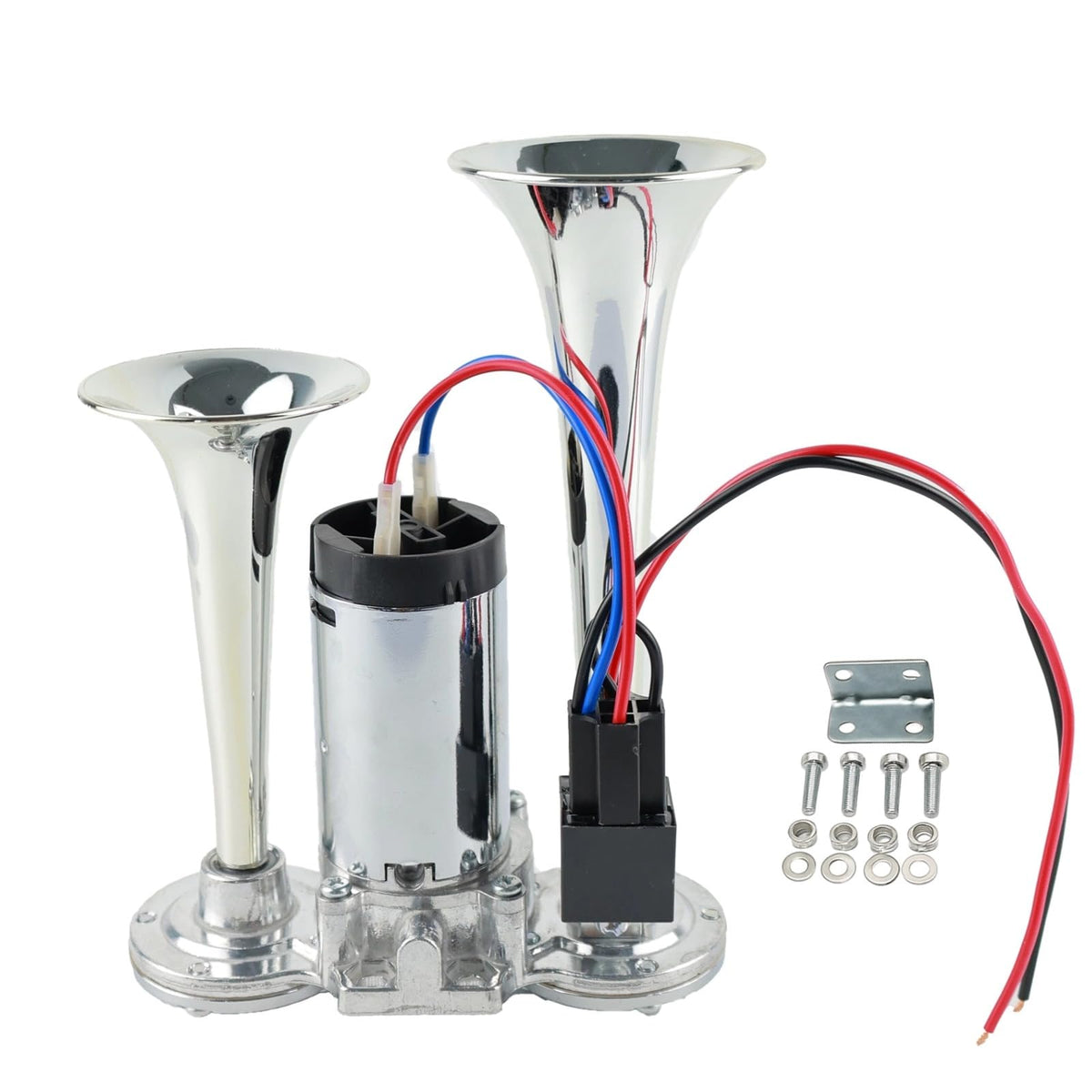 UPENGUPENG front view metal trumpets showing bold dual-tone presence and visibility