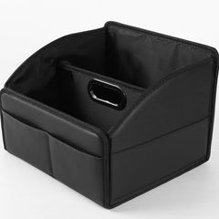 Uplien front view showing organized compartments and polished leather benefit: tidy storage