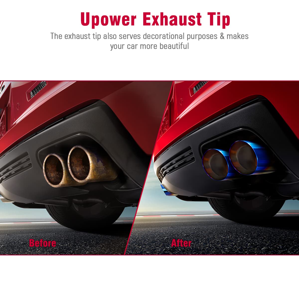 Upower boxed pack of two tips, displays complete pair ready for professional installation