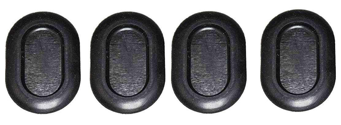 Upper Bound front view of four rubber oval plugs showing pack and fit benefit