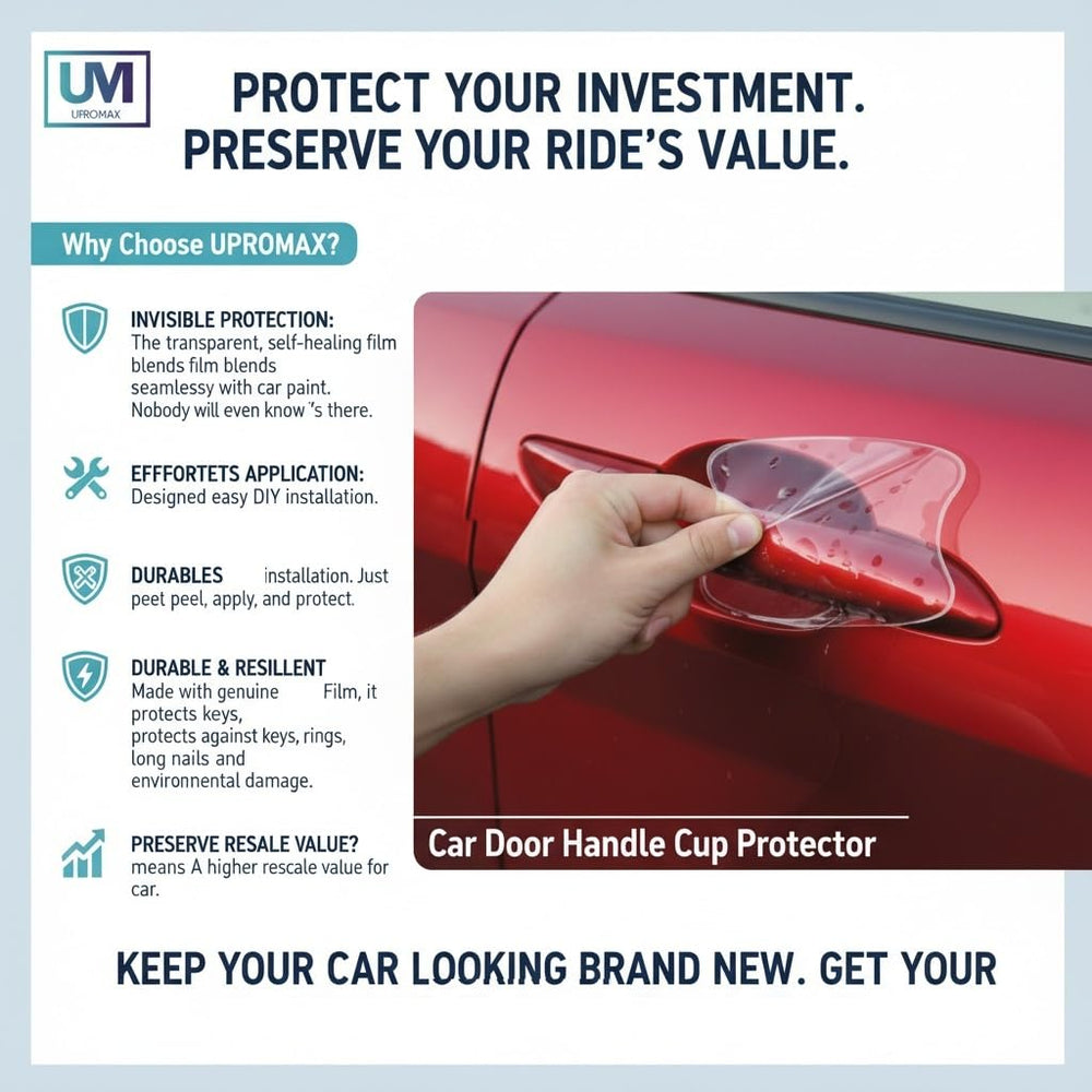 Upromax before-and-after showing prevented scratches and cleaner paint