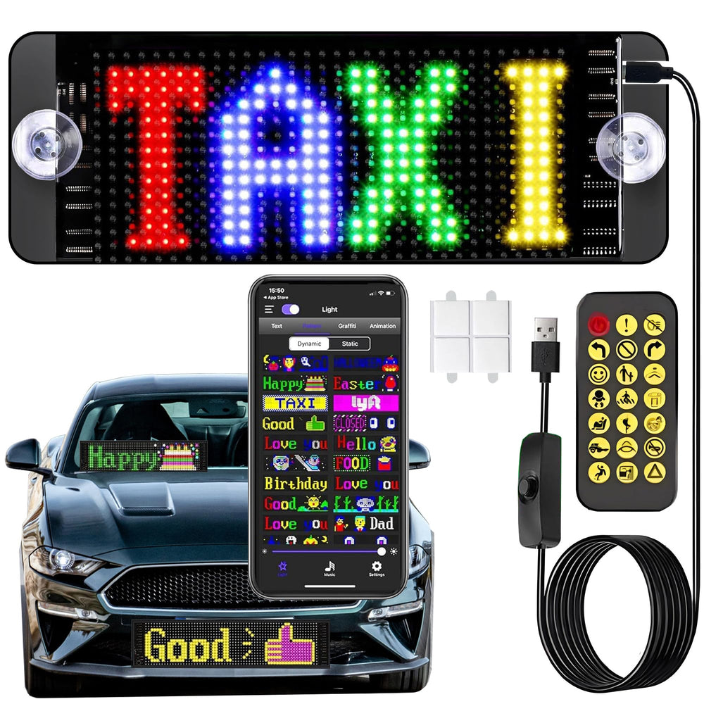 URANT front view of LED sign showing bright customizable text and improved visibility