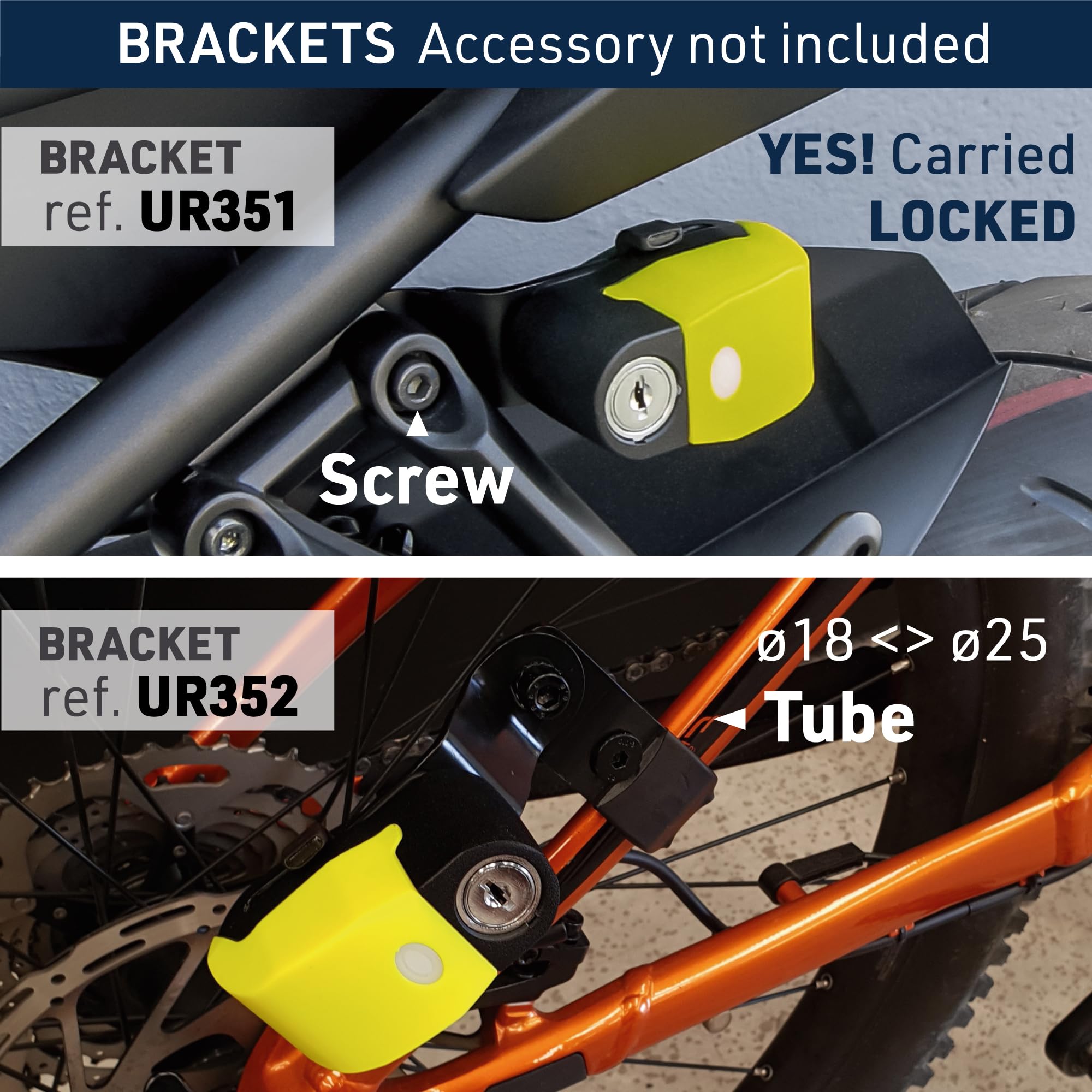 urban UR6 key and 6mm locking pin detail for secure fit confirmation