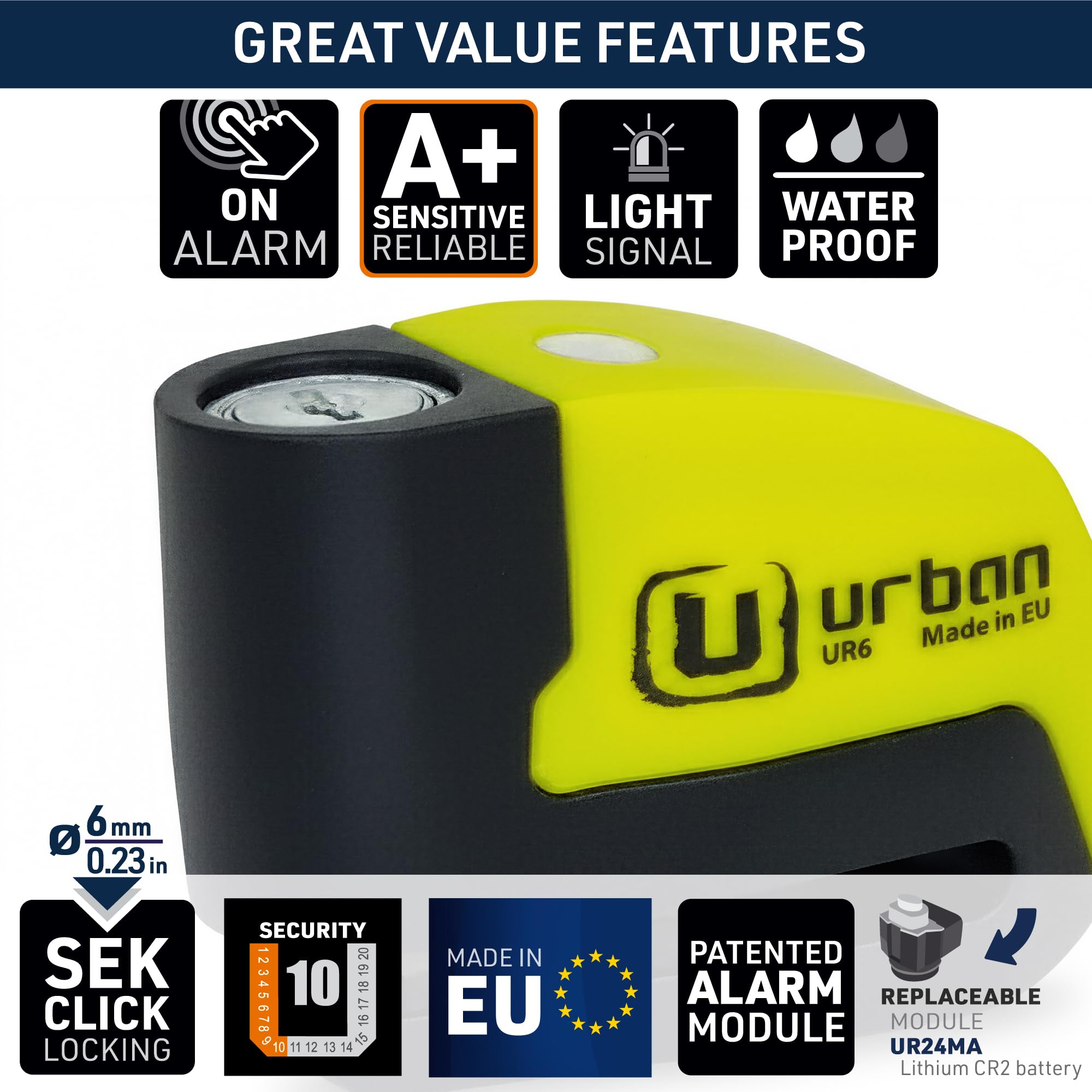 urban UR6 fitted on motorcycle with optional mount for carry convenience