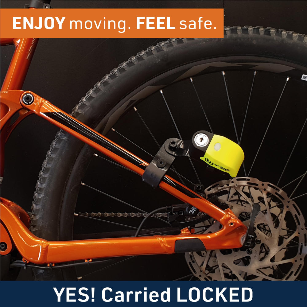 urban UR6 lit LED and warning beeps in darkness to deter thieves