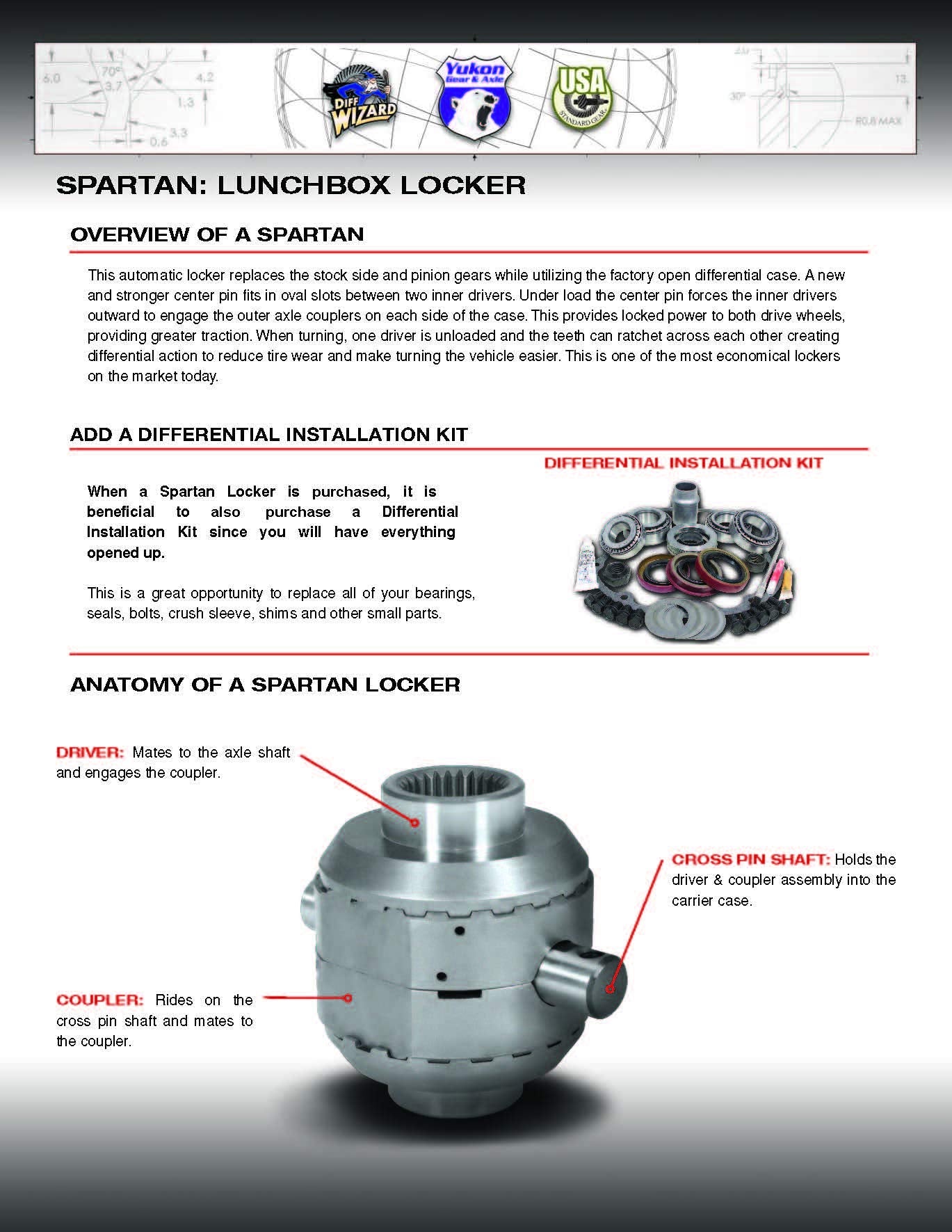 USA Standard Gear Spartan Locker center pin detail showing stronger lockup performance