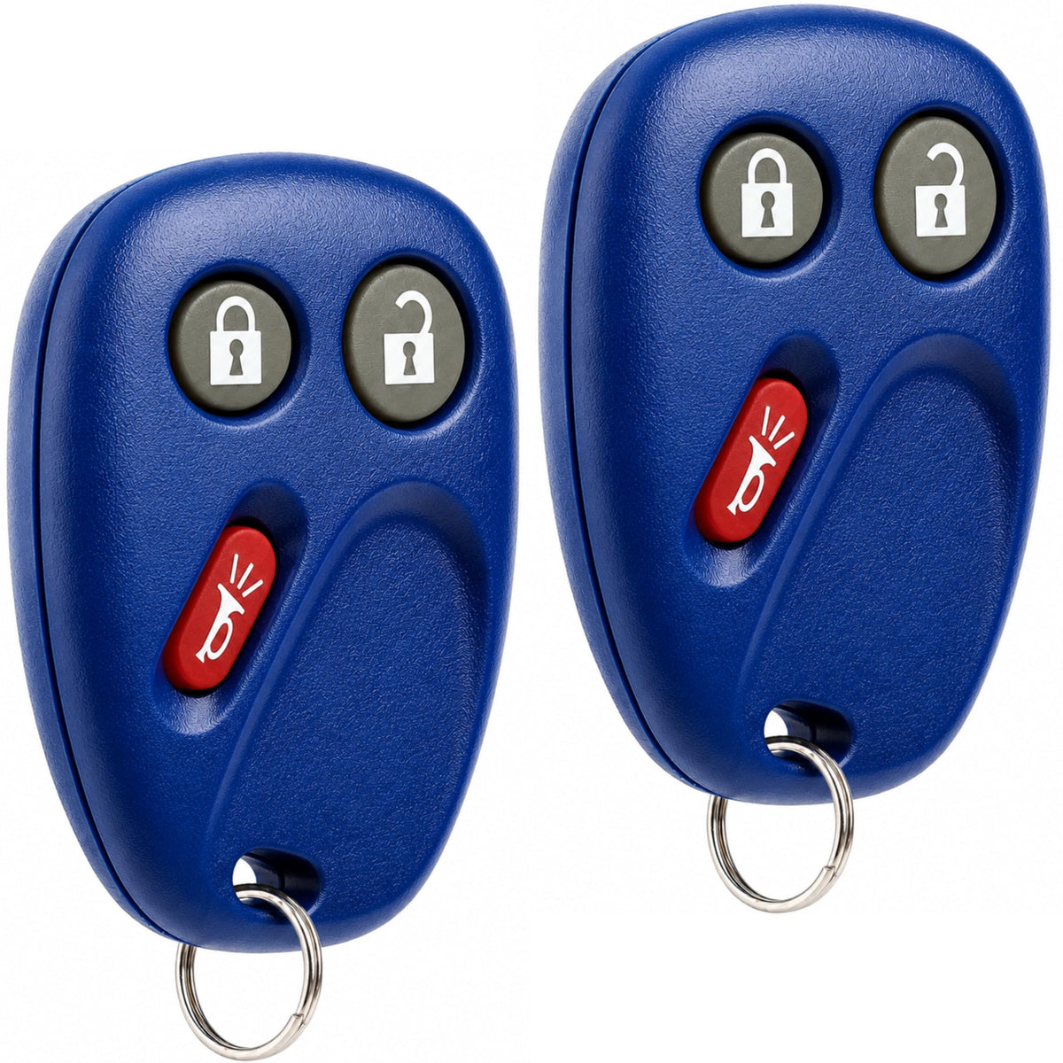 USARemote front view of LHJ011 Blue remote showing three-button layout and easy replacement benefit