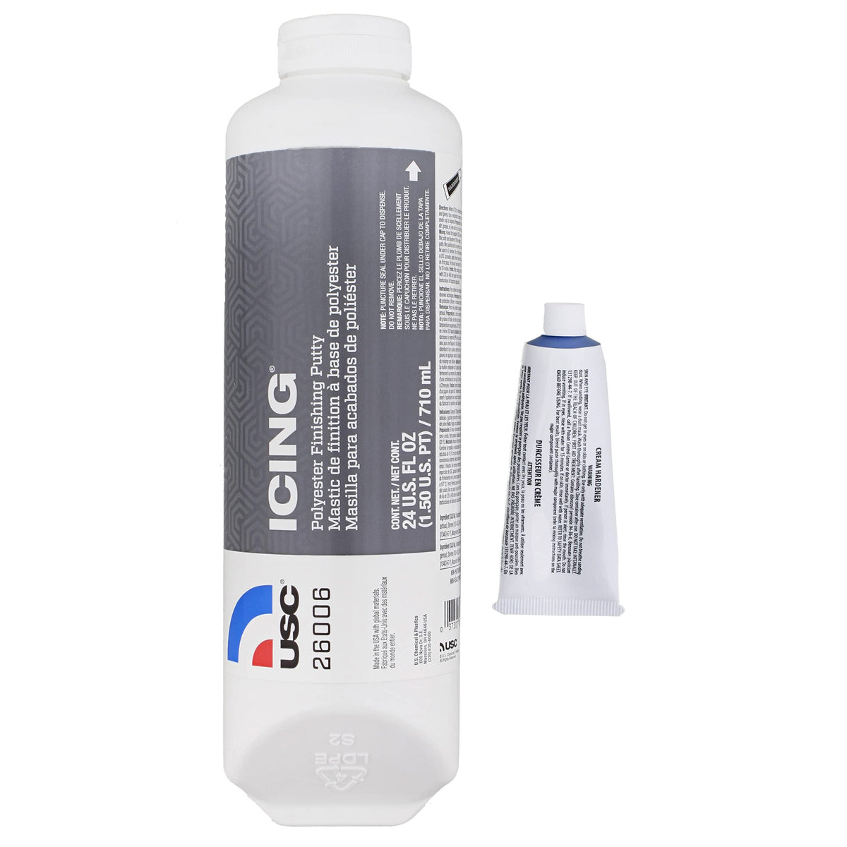 USC 26006 front tube showing label and 24 oz size, clear product ID and convenience