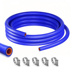 Uselection front view of coiled silicone hose showing durable build and instant recognition